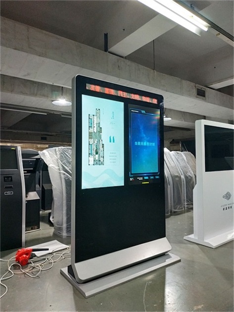 济南达林落地立式双屏广告机应用阅读领域